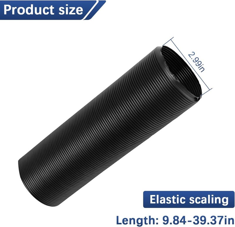 Bittwee 3 Inch Car Cold Air Intake Pipe, Adjustable Cooling Air Intake System Hose with Length from 10" to 40", Automotive Flexible Turbo Inlet Tube Pipe, Compatible with Most Vehicle - Image 2